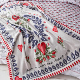 Cath Kidston Peace Dove Throw, White - thumbnail 1