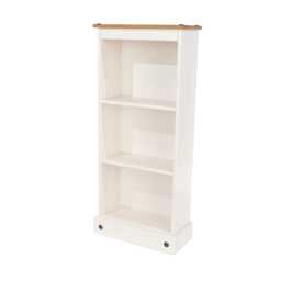 Casa Connor Low Narrow Bookcase, White