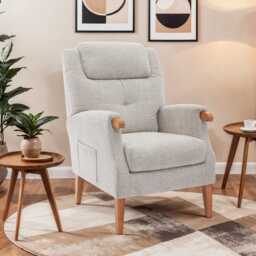 Casa Isobelle Fireside Fabric Chair, Linen