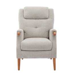 Casa Isobelle Fireside Fabric Chair, Linen - thumbnail 4