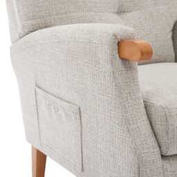 Casa Isobelle Fireside Fabric Chair, Linen - thumbnail 3