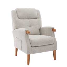Casa Isobelle Fireside Fabric Chair, Linen - thumbnail 2