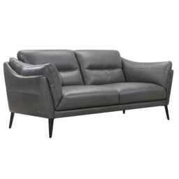 Casa Austin 2.5 Seater Leather Sofa, Charcoal