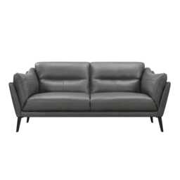 Casa Austin 2.5 Seater Leather Sofa, Charcoal - thumbnail 2