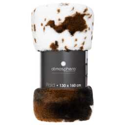 Atmosphera Cow Print Faux Fur Throw, Brown - thumbnail 2