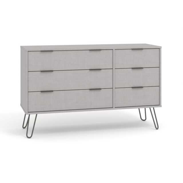Casa Alden 3+3 Drawer Wide Chest of Drawers, Grey - image 1