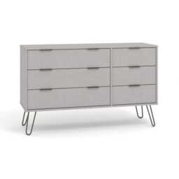 Casa Alden 3+3 Drawer Wide Chest of Drawers, Grey