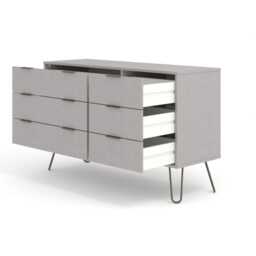 Casa Alden 3+3 Drawer Wide Chest of Drawers, Grey - thumbnail 2