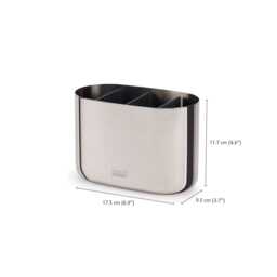 Joseph Joseph EasyStore Luxe Toothbrush Caddy, Large, Stainless Steel - thumbnail 2