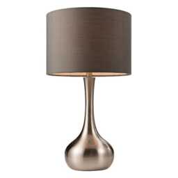 Endon Piccadily Touch Table Lamp, Satin Nickel - thumbnail 4