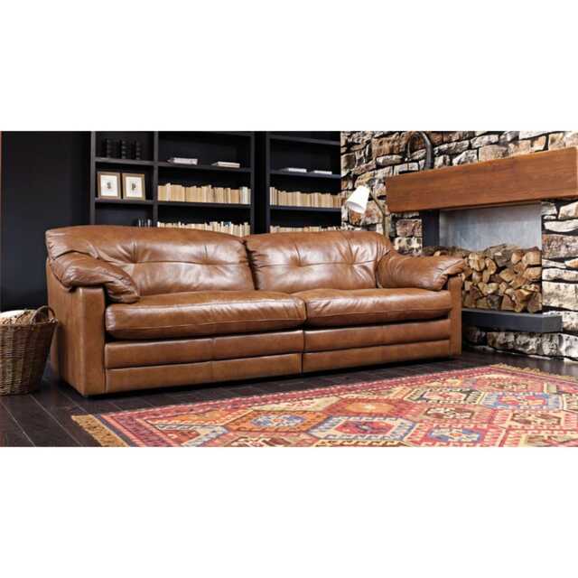 Casa Bailey 3 Seater Leather Sofa - image 1
