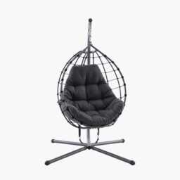 Pacific Lifestyle Lyon Single Garden Hanging Egg Chair, Grey - thumbnail 2