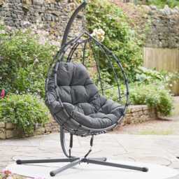 Pacific Lifestyle Lyon Single Garden Hanging Egg Chair, Grey