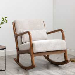 Casa Danna Fabric Rocking Chair, Leto Natural - thumbnail 1