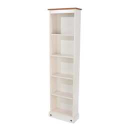 Casa Connor Tall Narrow Bookcase, White