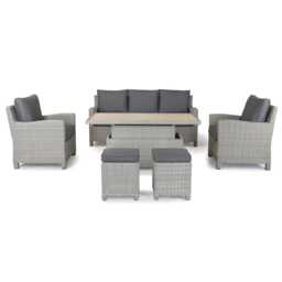 Kettler Palma Aluminium Garden Sofa Set with Rising Table, 7 Seater, White - thumbnail 3