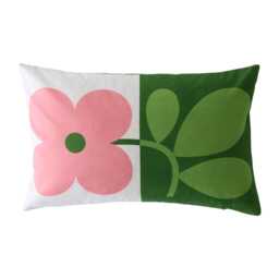 Orla Kiely Floret Microfibre Cushion, Bubblegum-basil - thumbnail 1