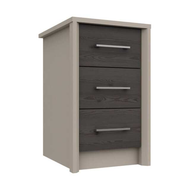 Casa Lyon 3 Drawer Bedside Cabinet, Anthracite - image 1