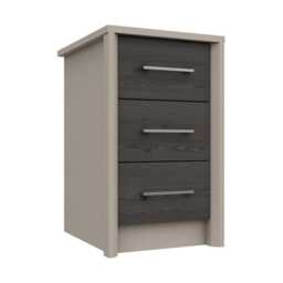 Casa Lyon 3 Drawer Bedside Cabinet, Anthracite