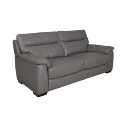 Casa Foster 2.5 Seater Leather Sofa, Elephant - thumbnail 3