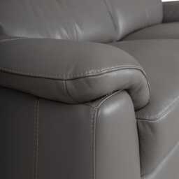 Casa Foster 2.5 Seater Leather Sofa, Elephant - thumbnail 4