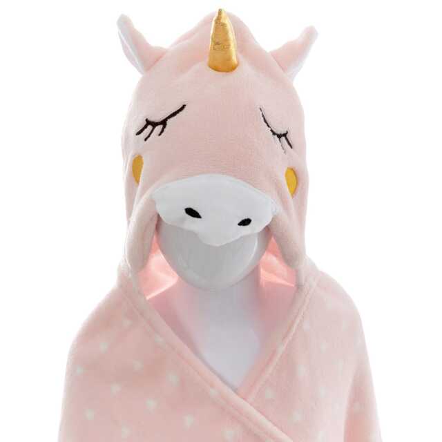 Atmosphera Kids Unicorn Hooded Blanket, Pink - image 1