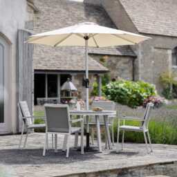 Bramblecrest Zurich Aluminium Garden Dining Set, 4 Seater, Mocha - thumbnail 1