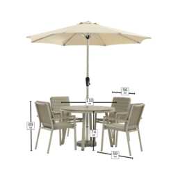 Bramblecrest Zurich Aluminium Garden Dining Set, 4 Seater, Mocha - thumbnail 4