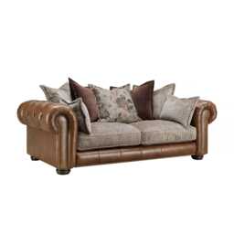 At The Helm Atlantis 2 Seater Pillow Back Fabric Sofa, Roaming Valley - thumbnail 1