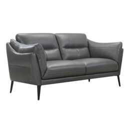 Casa Austin 2 Seater Leather Sofa, Charcoal - thumbnail 1