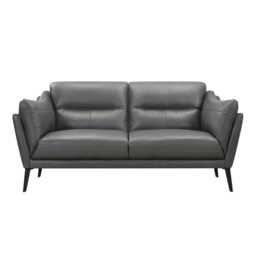 Casa Austin 2 Seater Leather Sofa, Charcoal - thumbnail 2