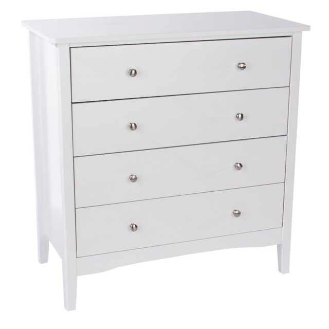 Casa Carla 4 Drawer Chest of Drawers, White - image 1