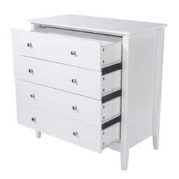 Casa Carla 4 Drawer Chest of Drawers, White - thumbnail 3