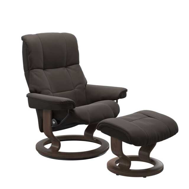 Stressless Mayfair Large Leather Recliner Chair & Footstool, Paloma Chestnut - image 1