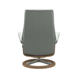 Stressless View Large Leather Recliner Chair & Footstool, Paloma Breezy Blue - thumbnail 3