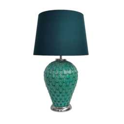 Casa Leaf Effect Ceramic Table Lamp, Green