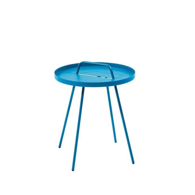 Pacific Lifestyle Rio Metal Garden Table, Small, Blue - image 1