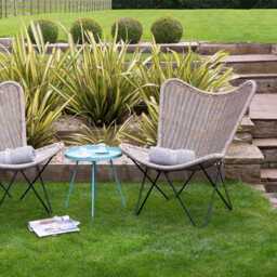 Pacific Lifestyle Rio Metal Garden Table, Small, Blue - thumbnail 2