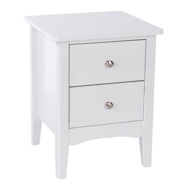 Casa Carla Petite 2 Drawer Bedside Cabinet, White - image 1