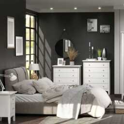 Casa Carla Petite 2 Drawer Bedside Cabinet, White - thumbnail 2