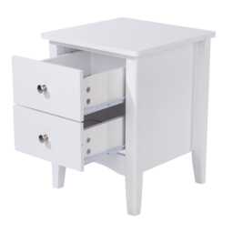 Casa Carla Petite 2 Drawer Bedside Cabinet, White - thumbnail 3