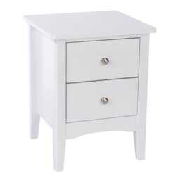 Casa Carla Petite 2 Drawer Bedside Cabinet, White - thumbnail 1