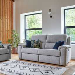 G Plan Harper 3 Seater Fabric Power Recliner Sofa, Mamas Cloud - thumbnail 2