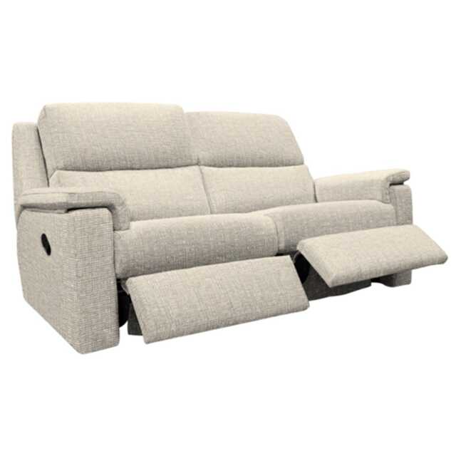 G Plan Harper 3 Seater Fabric Manual Recliner Sofa, Lattice Birch - image 1