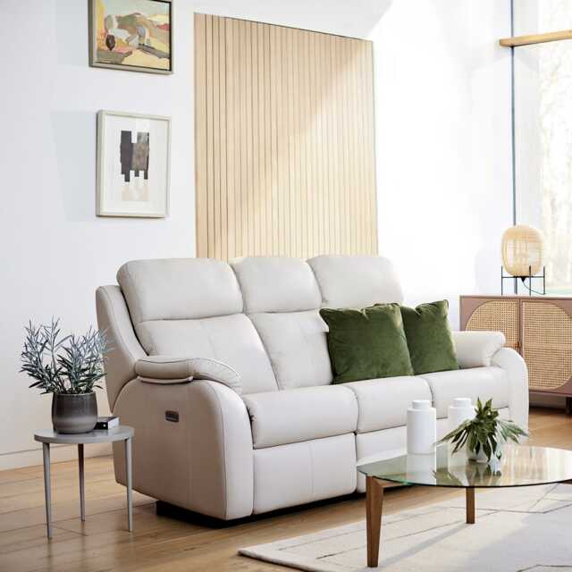 G Plan Kingsbury 3 Seater Fabric Sofa, Stipple Cinder - image 1