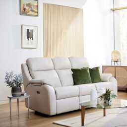 G Plan Kingsbury 3 Seater Fabric Sofa, Stipple Cinder