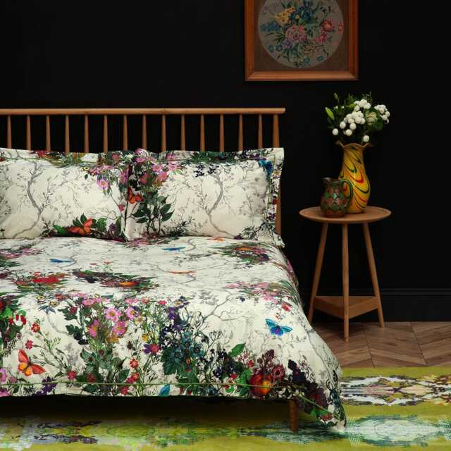 Timorous Beasties Bloomsbury Garden Duvet Set, Single, Dove - image 1