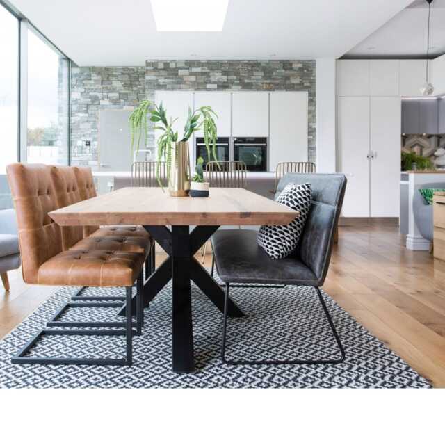 Casa Brixton 240cm Table, Bench & 3 Chairs Dining Set