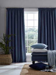 Laura Ashley Stephanie Blackout Curtains, 162 x 137cm, Midnight - thumbnail 1