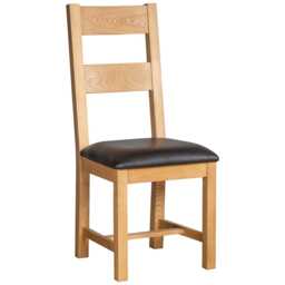 Casa Tavistock Ladder Back Dining Chair, PU Seat - thumbnail 1